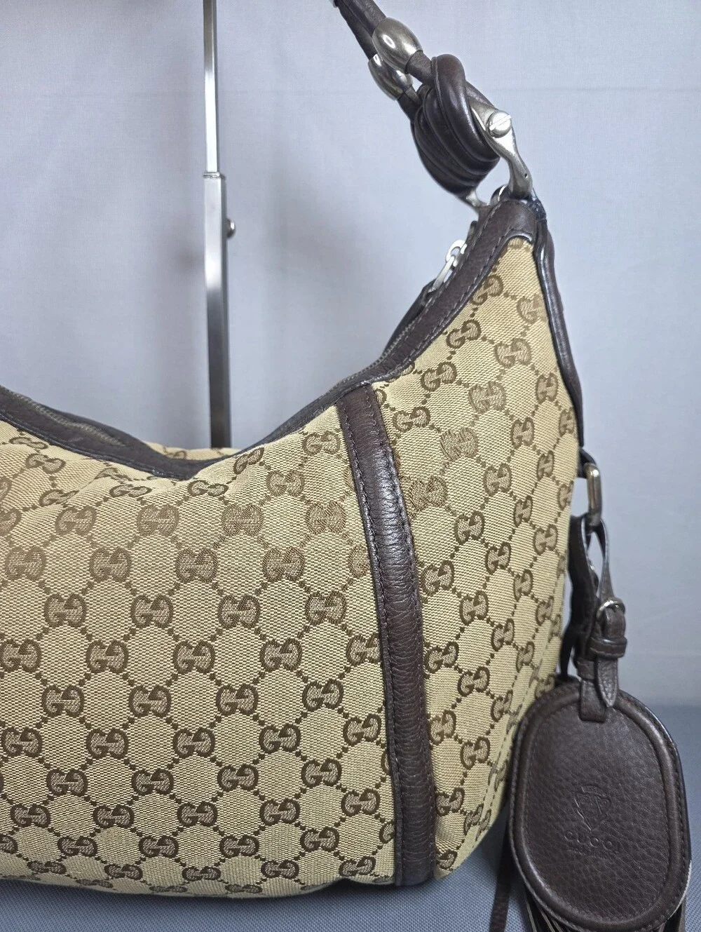✨️GUCCI GG Canvas Techno Horsebit Hobo Bag